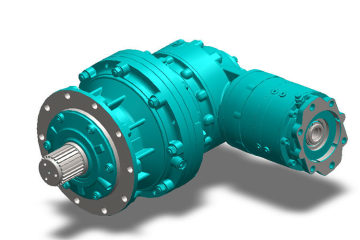 Right Angle Planetary Gearbox, speed ratio is 42.89~1871