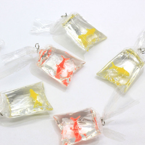 Resin Fish in Water Transparent Bags Kawaii Design for Children Dollhouse Toys Jewelry Pendants Making Accessories