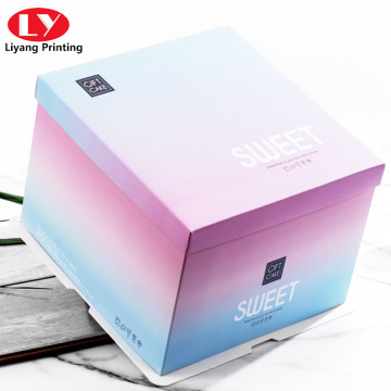 Caja de pastel personalizada de papel grande con ventana transparente