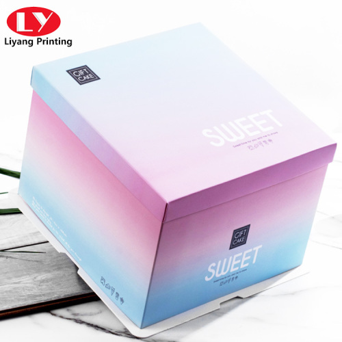 Caja de pastel personalizada de papel grande con ventana transparente