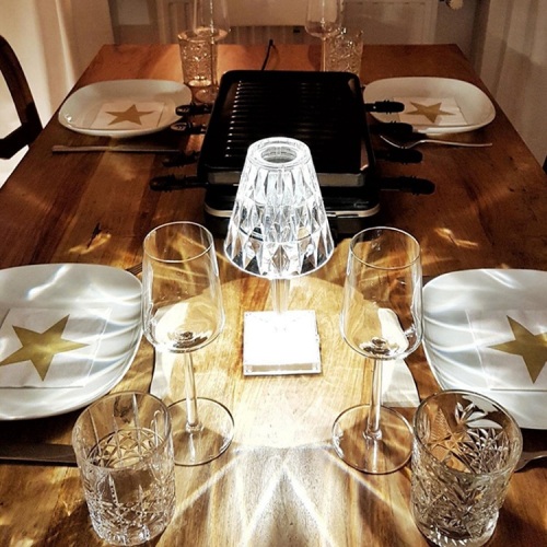 Candeeiro de mesa moderno com led de cristal