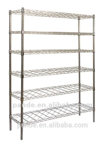 Commercial stainless steel display shelves for bottles