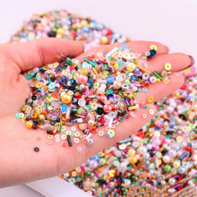 PVC Sequins Mixed String Beads Glass Beading DIY Loose Imitation Pearls Package