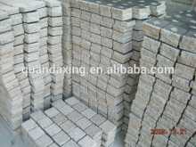 G682 Granite Cobble Stone,Cheap Cubestone Stone,Yellow Granite Paving Stone with Mesh