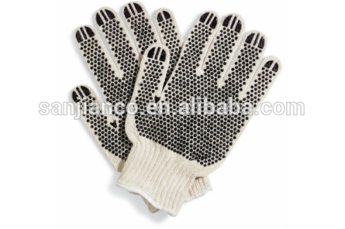 blue PU coated PVC coated PVC dotted gloves new work glove/fishing PVC glove