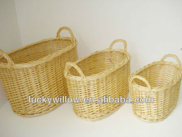 3pcs oval willow cheap storage basket wholesale