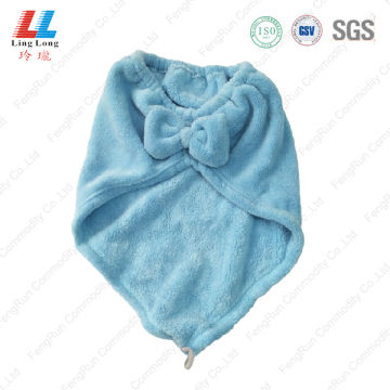 Bowknot light blue hair using towel