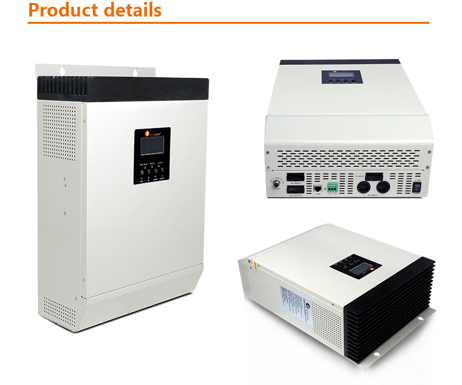 2019 Hot Sale hybrid solar MPPT inverter 12V 24V 48V 220V 1KVA 2KVA 3KVA 4KVA 5KVA built in mppt controller