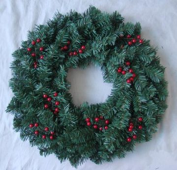 Red Berry PVC Material 12" Xmas Wreaths