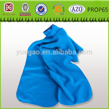 Windproof fleece scarf custom embroidery logo fleece scarf