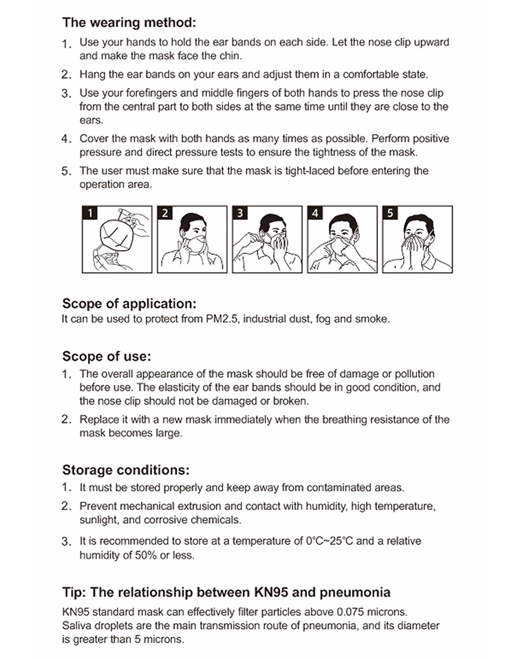 Disposable Nonwoven Folding Half Face Mask for Self Use