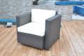 Rattan 5pcs und schwarzes Aluminiumsofa