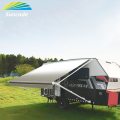 Manual RV Awning White Frame Fabric Modular Retractable