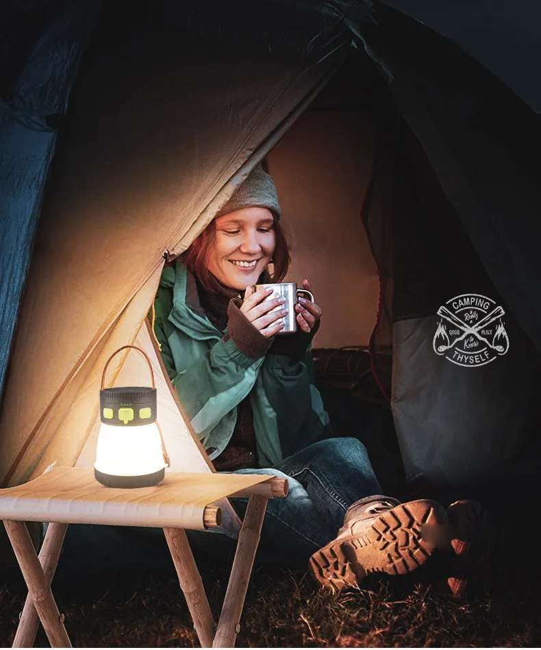 Ultra-Lightweight Solar Rechargeable Camping Lantern with Phone Charger
