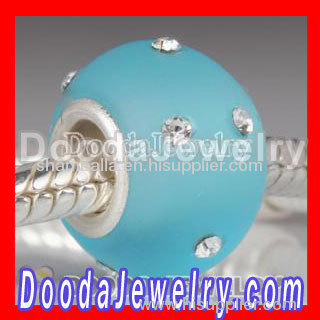 European Frosted Glass Bead With Austrian Crystal Wholesale 