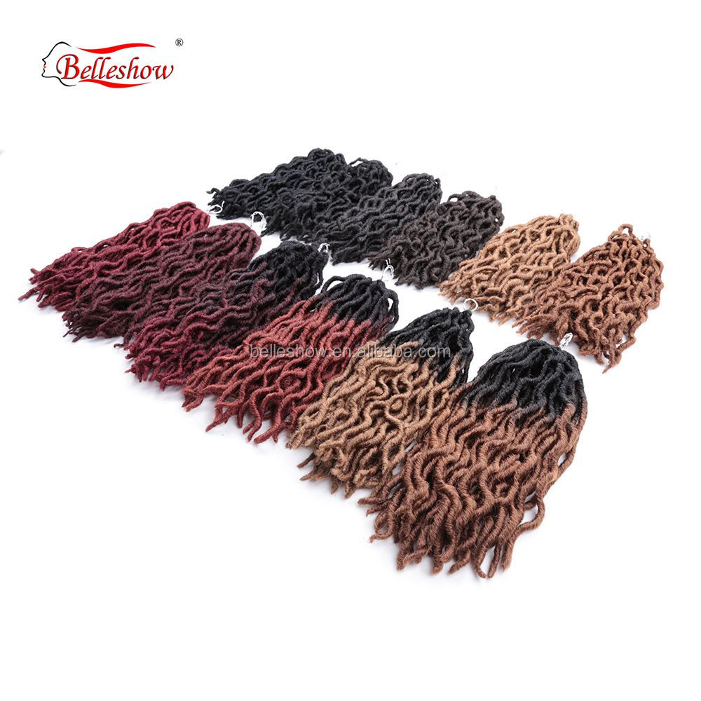 Hot sell new 12 inch Crochet Goddess Locs Hair Extensions Faux Locs Curly Braids Hair wave short gypsy locs