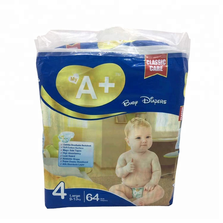 high quality cloth like cotton film magic disposable sleepy baby diaper