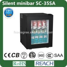 SC-28SA 28L beverage showcase, glass door minibar with peltier, berverage minibar display