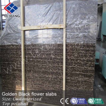 Black golden flower marble, polished marble slabs