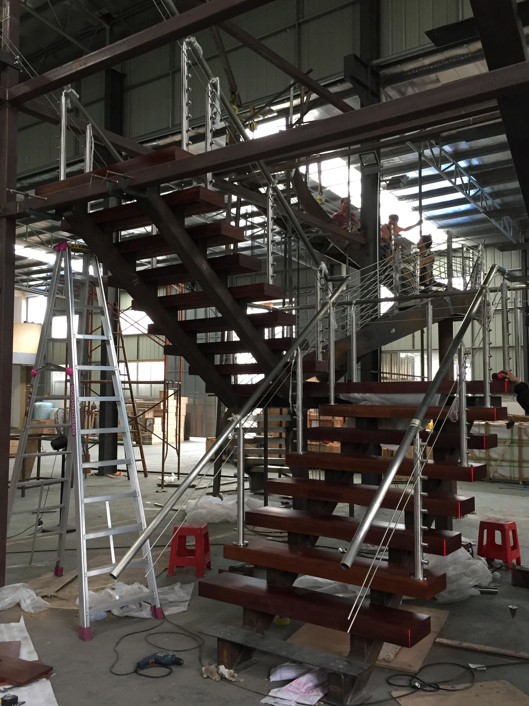 Wrought iron stair design straight steel staircase outdoor iron stairs