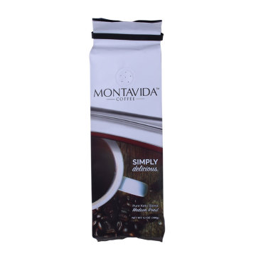 OEM Custom Printed Flat Bottom Plastic Coffee Beans Packaging Bag Grossist