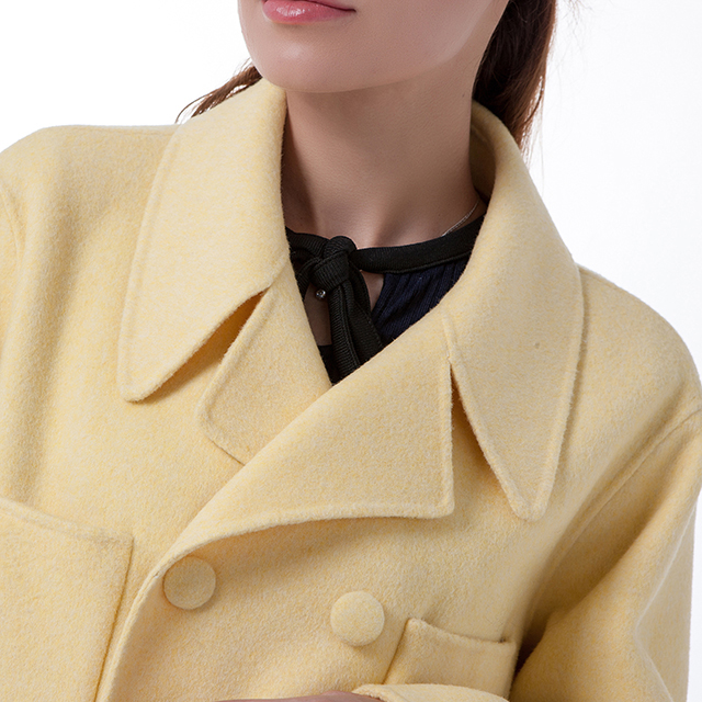 New yellow cashmere overcoat