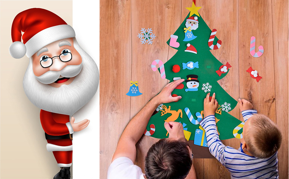 YM DIY Felt Christmas Tree Wall Hanging Xmas Gifts Christmas Decorations
