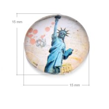 15mm round flatback handmade Princess photo domed glass cabochons settings cameo jewelry Fittings