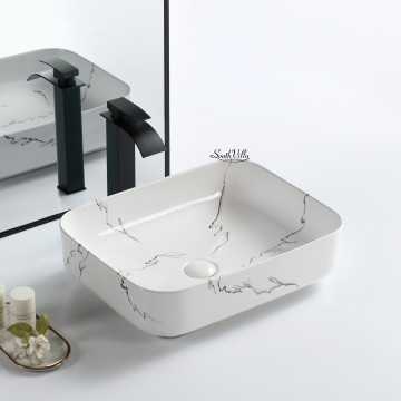 Modern Rectangular Marble Lavabo Bathroom Sink