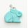 Pendentif en forme de lapin turquoise