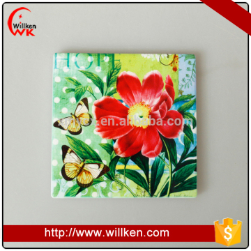 Best selling flower square cooking trivet ceramic