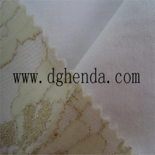white lace fabric bond white denim for garment or bags