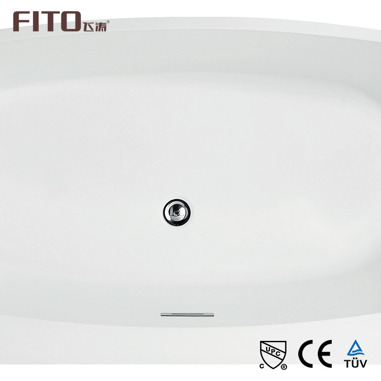 Good Quality White Anti Slip Freestanding Soaking Acrylic Adult Bathtub