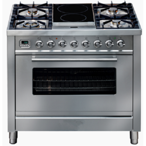 Black cooker electric oven freestanding