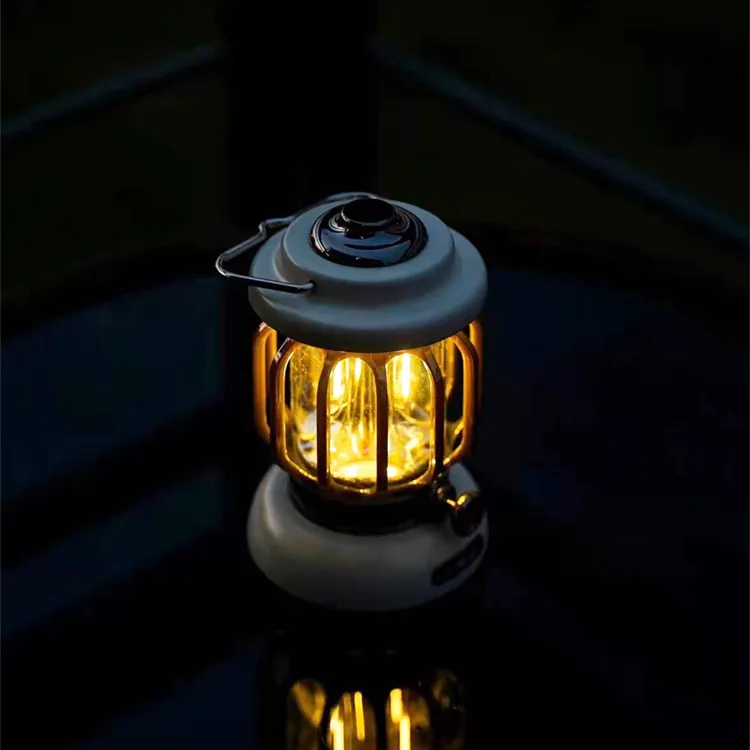 Vintage-Inspired LED Lantern for Camping and Outdoor Safety