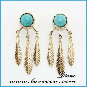 Natural Turquoise Stone Earring, Natural Stone Earring