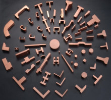 Customized copper profile T2, 99%Cu Copper parts