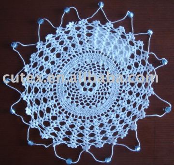 crocheted table cloth