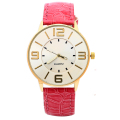 Double Mirror Rose Gold Dail Leather Watch Fashion