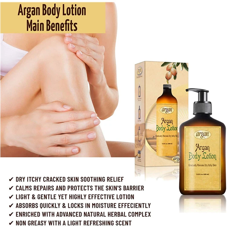 OEM Natural Argan Oil Dry Skin Repair Moisturizing Body Lotion