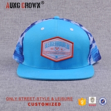 flat brim applique 6 panels mesh back hats custom patch