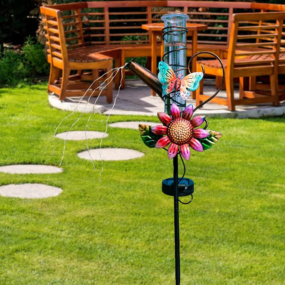 Guígues de lluvia de mariposa solar con tubo de vidrio