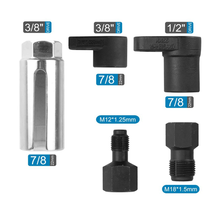 5pc oxygen sensor slotted socket