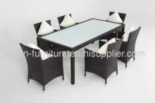 Modern Furniture Pe Rattan Dinner Set Table And Chair 7pcs?