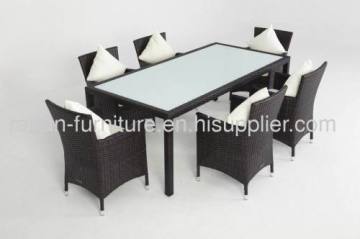 Modern Furniture Pe Rattan Dinner Set Table And Chair 7pcs?