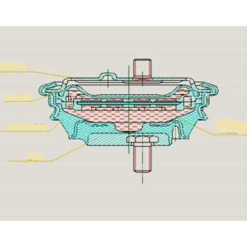 High Frequency Low Stiffness Hydraulic Mount