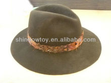 Fashion wool felt hat with wide brim,Brown wool felt hat, Wool hat