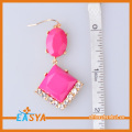 Emas Crystal Pink Square Drop Earring borong