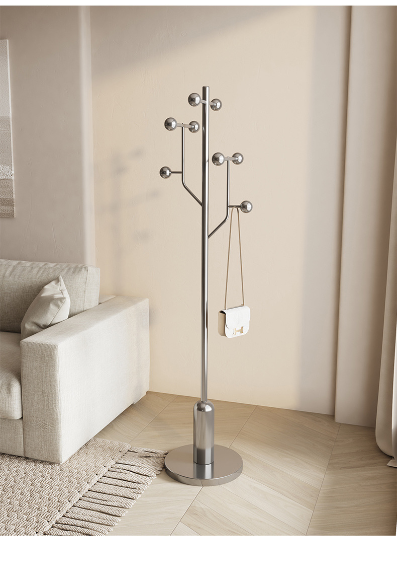 درخت تالار استیل ضد زنگ با آویزهای درختی شکل Stainless Steel Hall Tree with Tree-Shaped Hangers