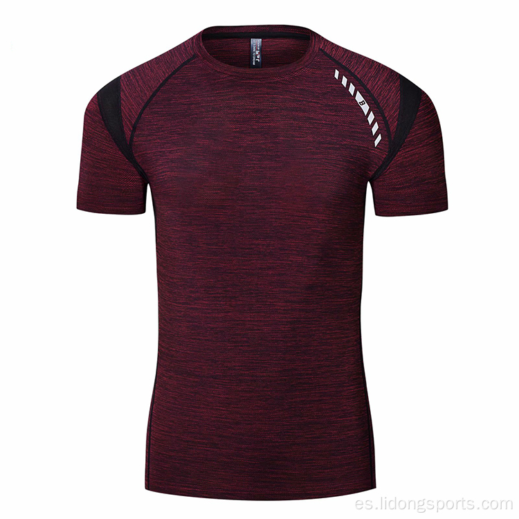 Fitness Men&#39;s Gym Sports corriendo camisa de secado rápido